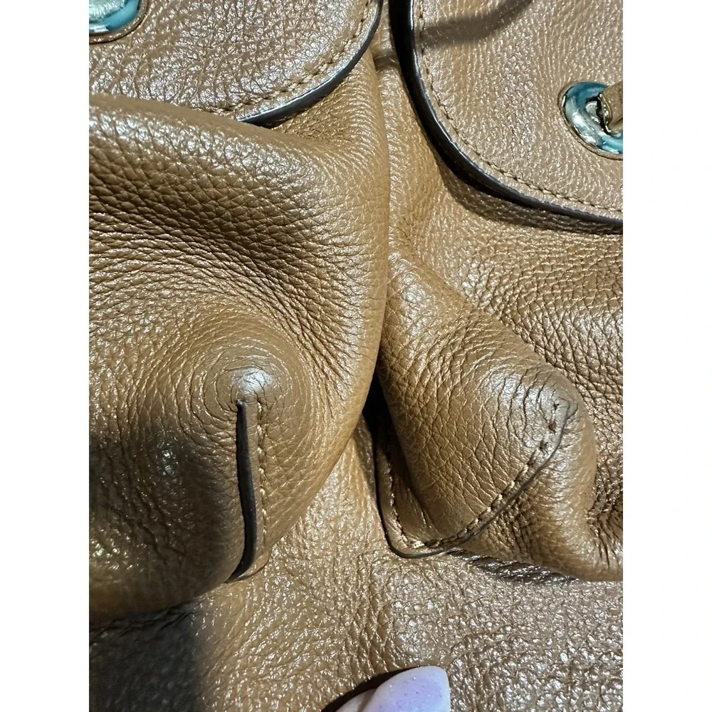 VTG Coach Pebble Leather Billie Saddle Brown Backpack - Picture 2 of 12